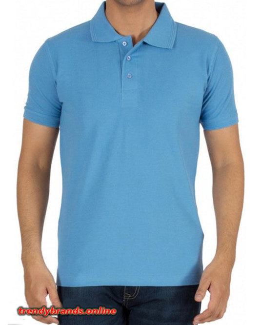 Trendy Summer Style: Men's Sky Blue Polo Shirt (Free Shipping!)